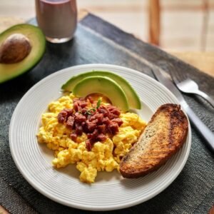 chorizo and scrambled eggs