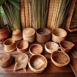 Traditional Crafts Using Palm Leaves.