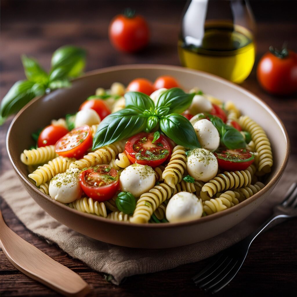 caprese pesto pasta salad-grantrecipes