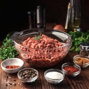 Beef chorizo ingredients in a bowl