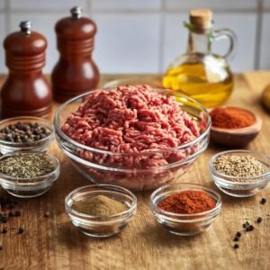 Homemade beef chorizo ingredients