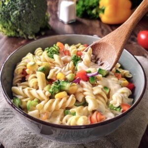 Mixing the salad ingredients in a large bowl