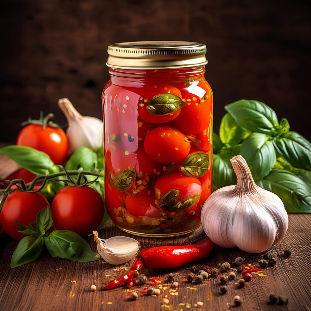 Can you add basil when canning tomatoes?