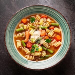 Minestrone Soup with Tubetti Pasta.