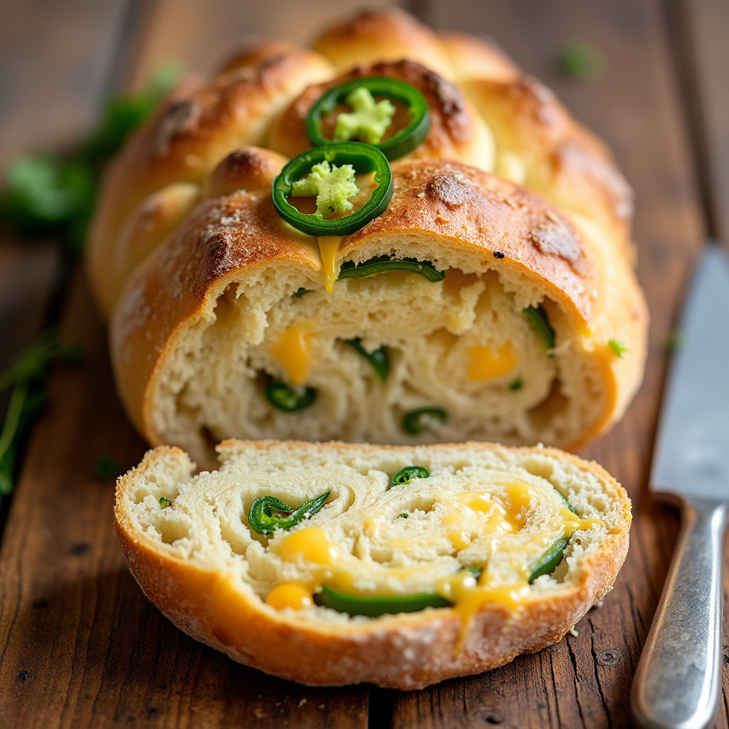 vegan jalapeno cheddar artisan bread recipe– No-Knead & Easy!