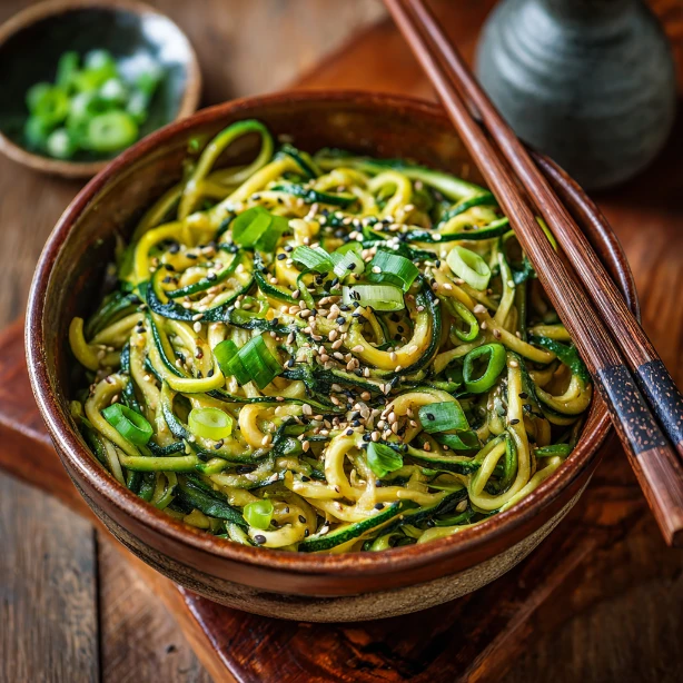 Special Asian Sesame Zucchini Noodles For Freshness