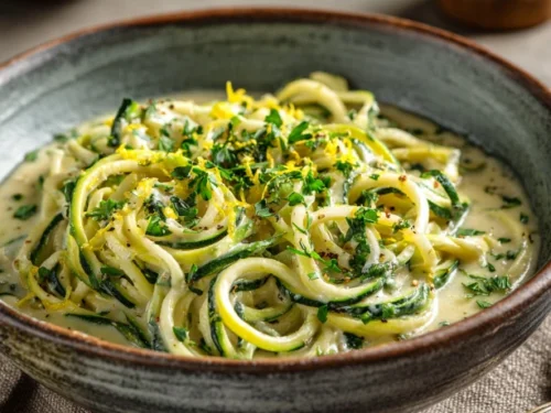 Secret Creamy Garlic Zoodles For A Tangy Delight