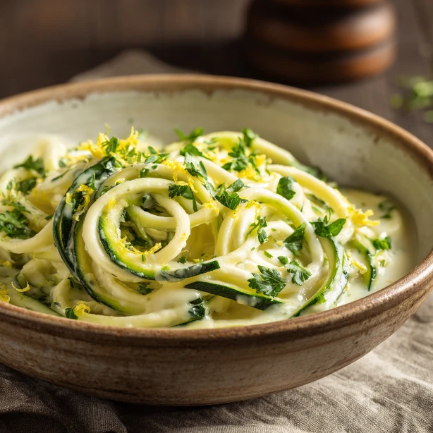 Creamy Garlic Zoodles For A Tangy Delight