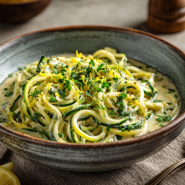 Secret Creamy Garlic Zoodles For A Tangy Delight