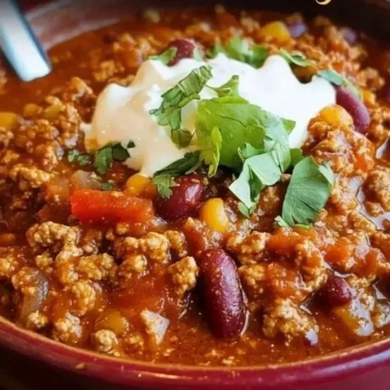 Delicious homemade chili from The Pioneer Woman recipe.