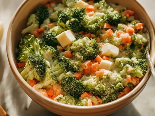 Delicious Instant Pot broccoli cheddar soup in a creamy bowl garnished with cheese