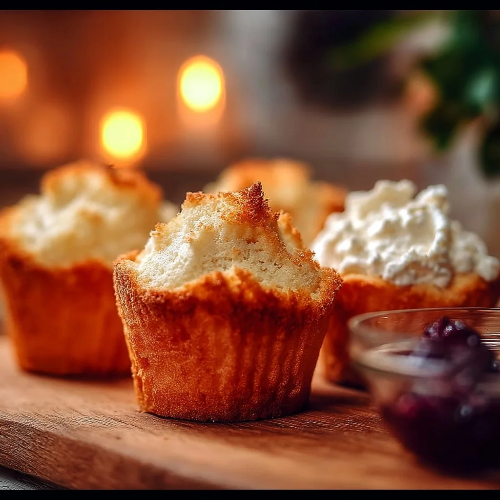 Golden Angel Food Cupcakes