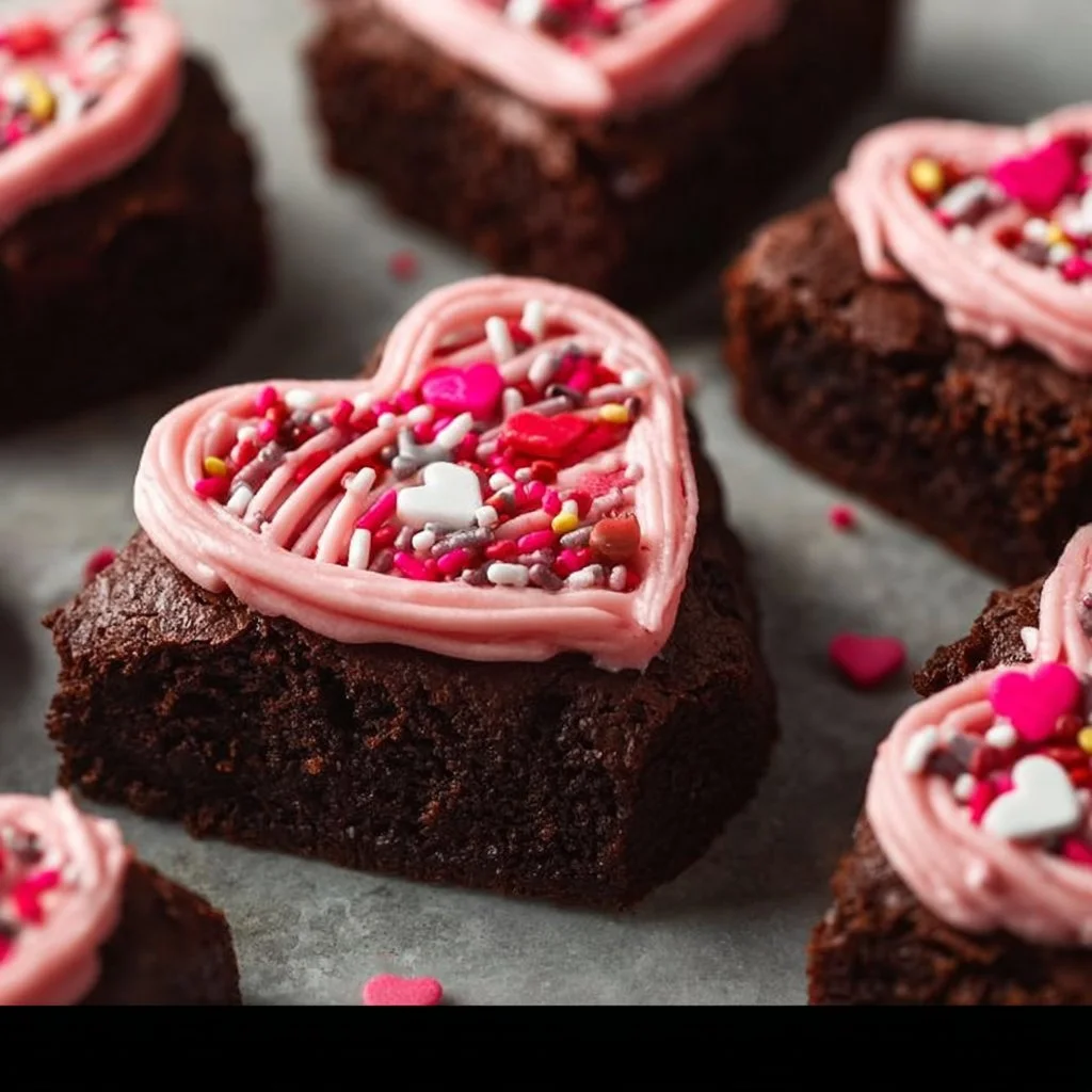 Valentine's Day Brownies with Frosting