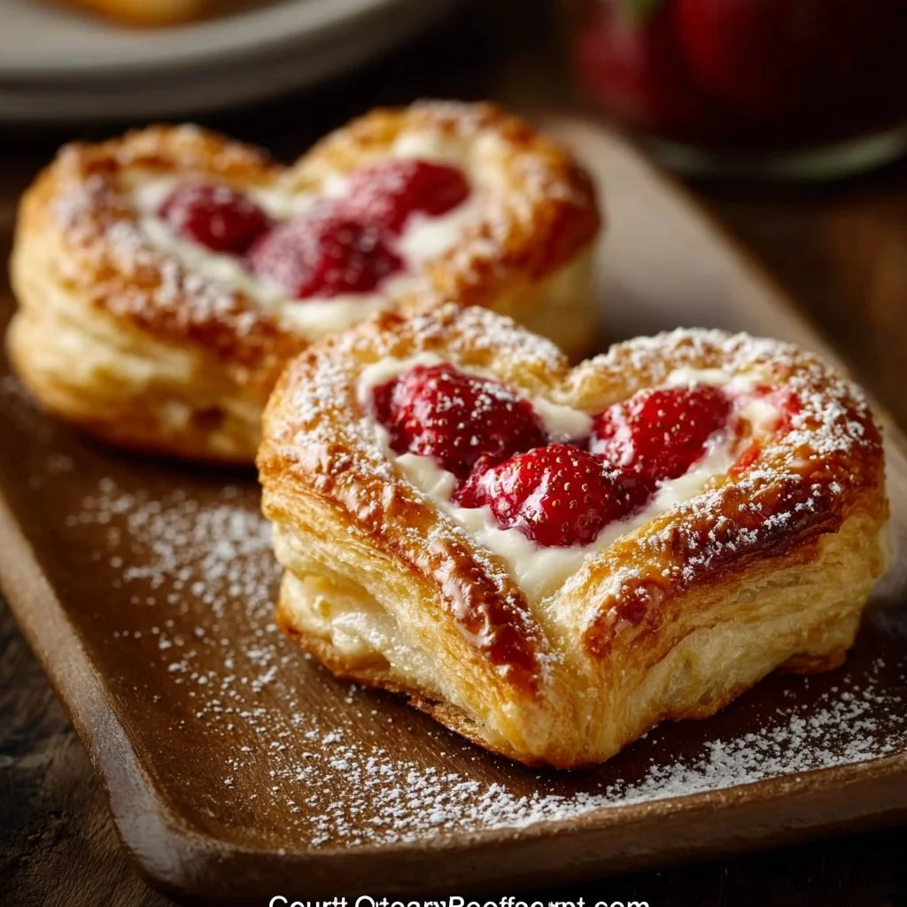 Strawberry Cream Cheese Heart Danishes