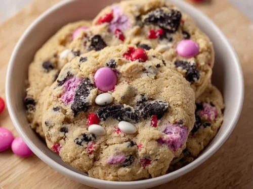 Easy Valentine's Day Oreo M&M's cookies for kids' treats