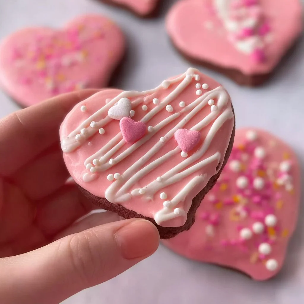 Sweet chocolate dipped heart brownies for Valentine's Day treats