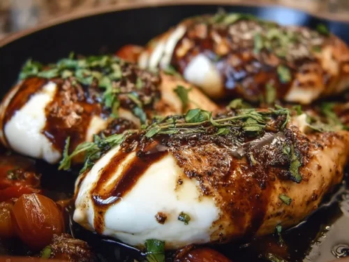 Balsamic Baked Chicken Breast with Mozzarella Cheese