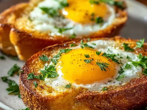Air Fryer Egg and Cheese Toast recipe with golden toast and melted cheese