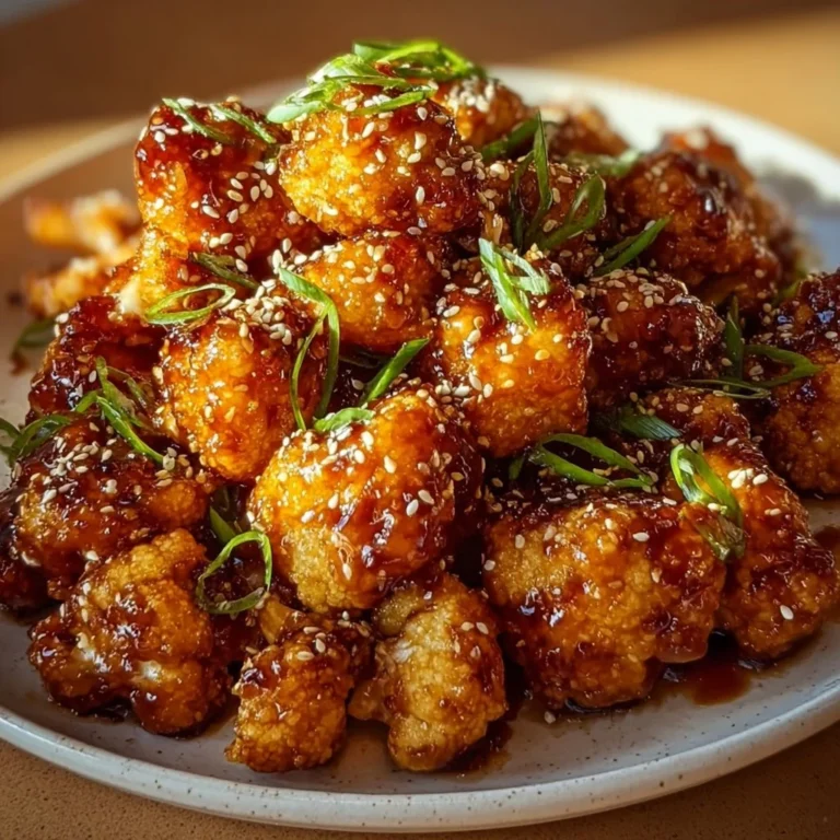Sticky honey garlic cauliflower cooked to perfection with a glossy glaze.