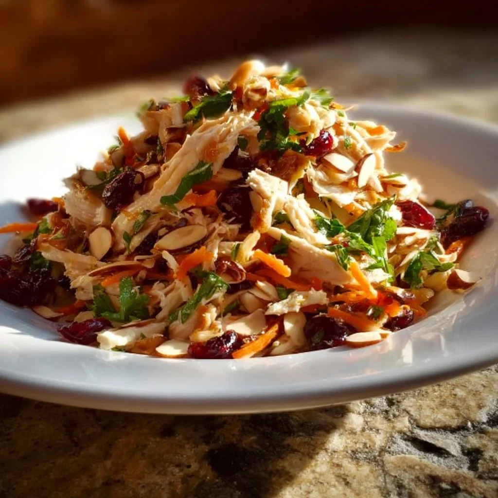 Delicious Asian Chicken Cranberry Salad with fresh ingredients