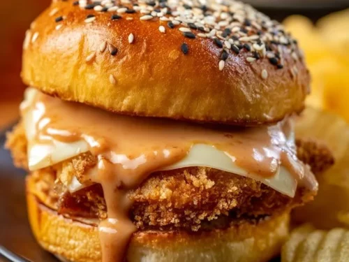 Bang Bang Chicken Sliders displayed on a platter