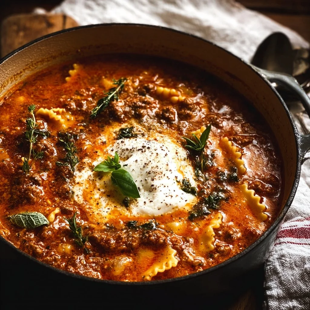 BEST EVER One-Pot Lasagna Soup Recipe!