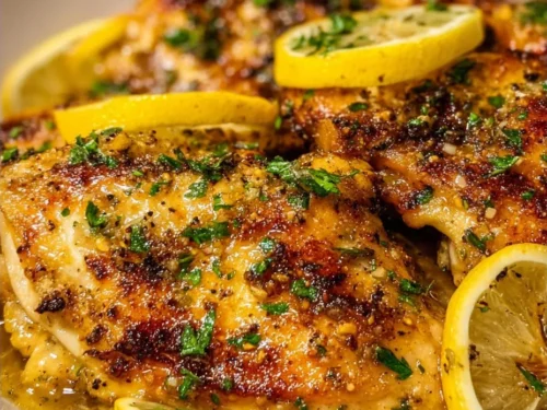Easy baked lemon chicken limone with parmesan, a delicious recipe.
