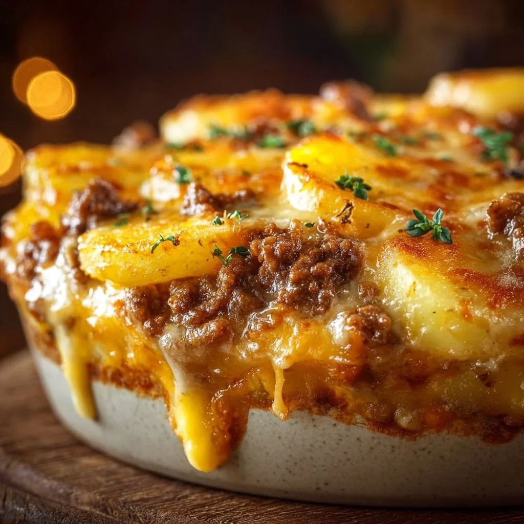 Cheesy Hamburger Potato Casserole