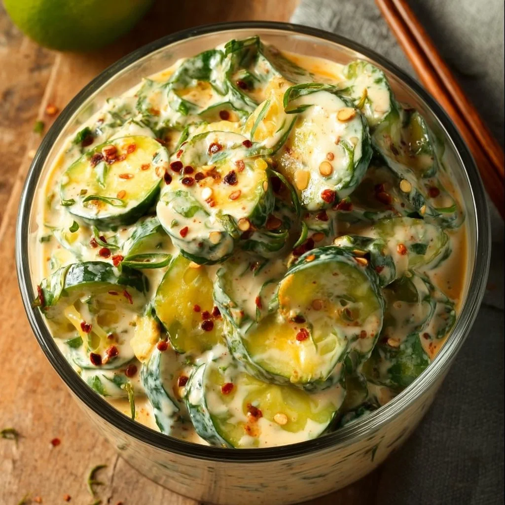 Creamy Asian Cucumber Salad Bowl Recipe