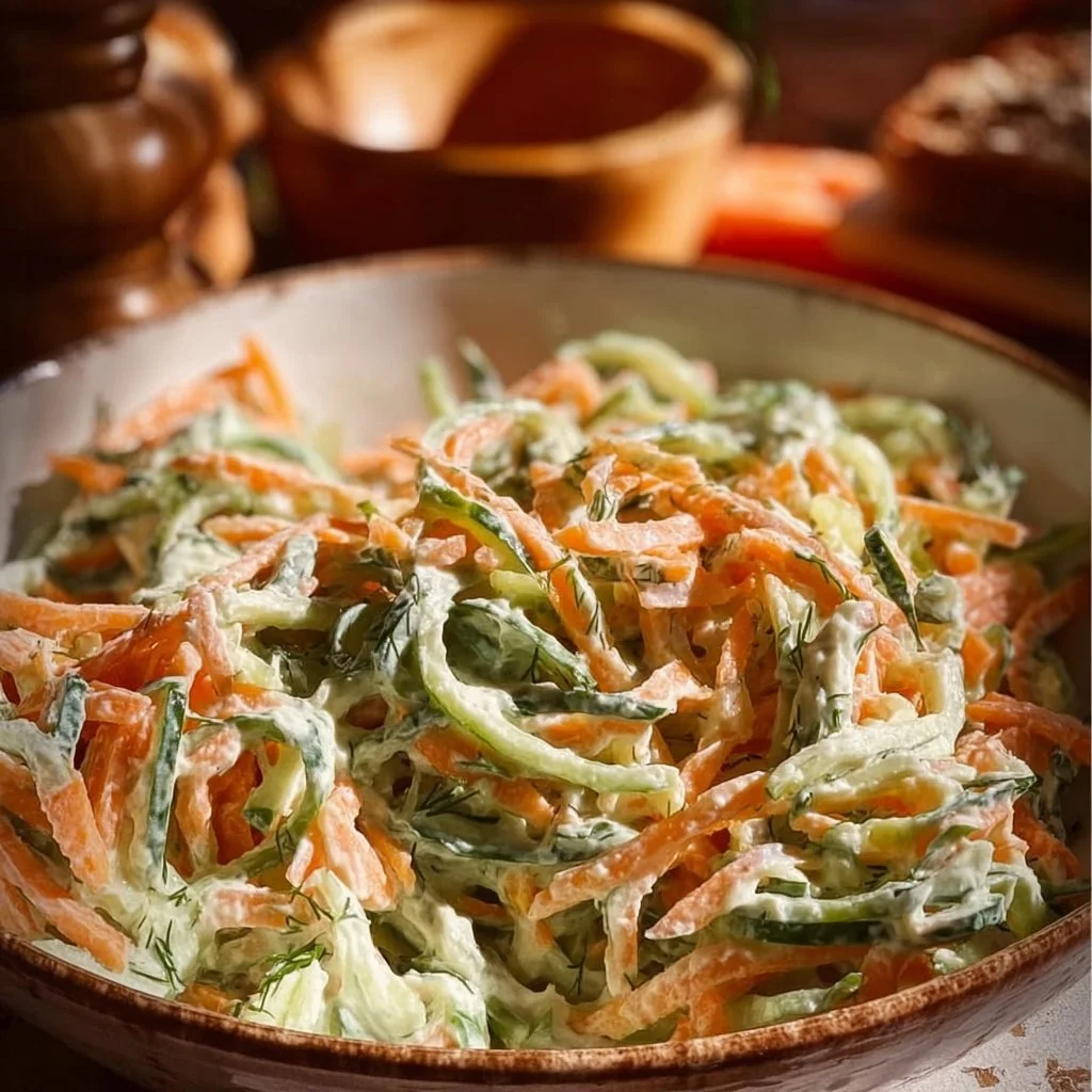Creamy Cucumber and Carrot Salad