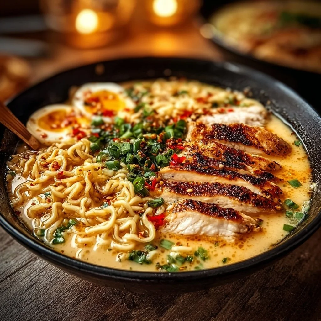 Creamy Garlic Chicken Ramen