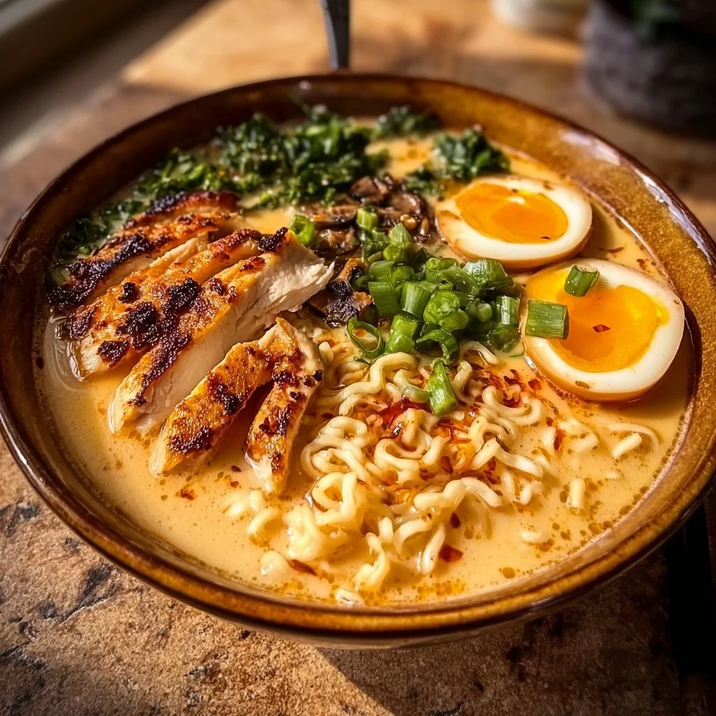 Creamy Garlic Chicken Ramen