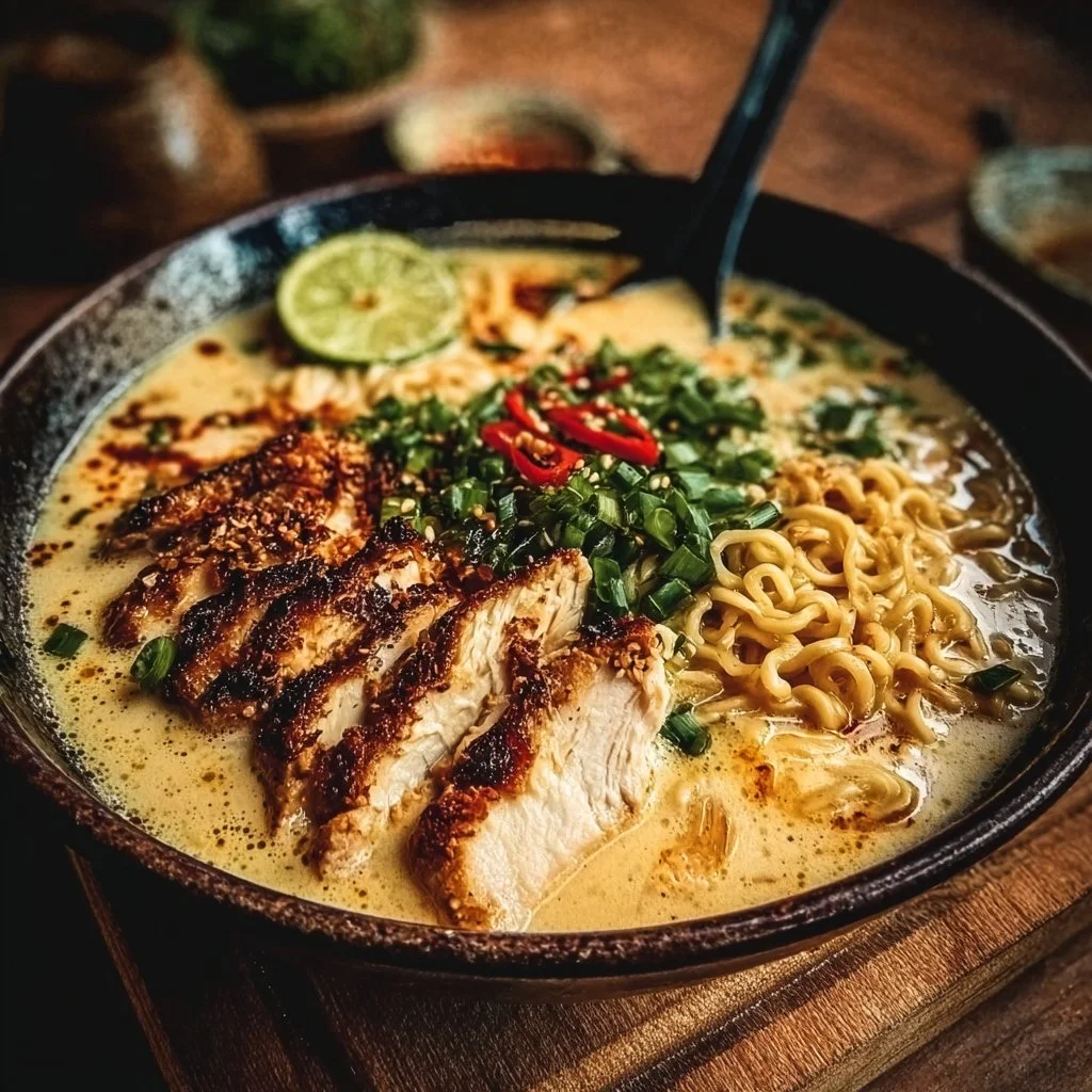 Creamy Garlic Chicken Ramen