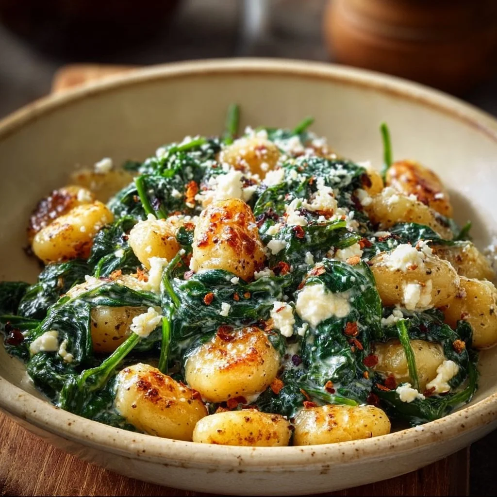 Creamy Gnocchi with Spinach and Feta