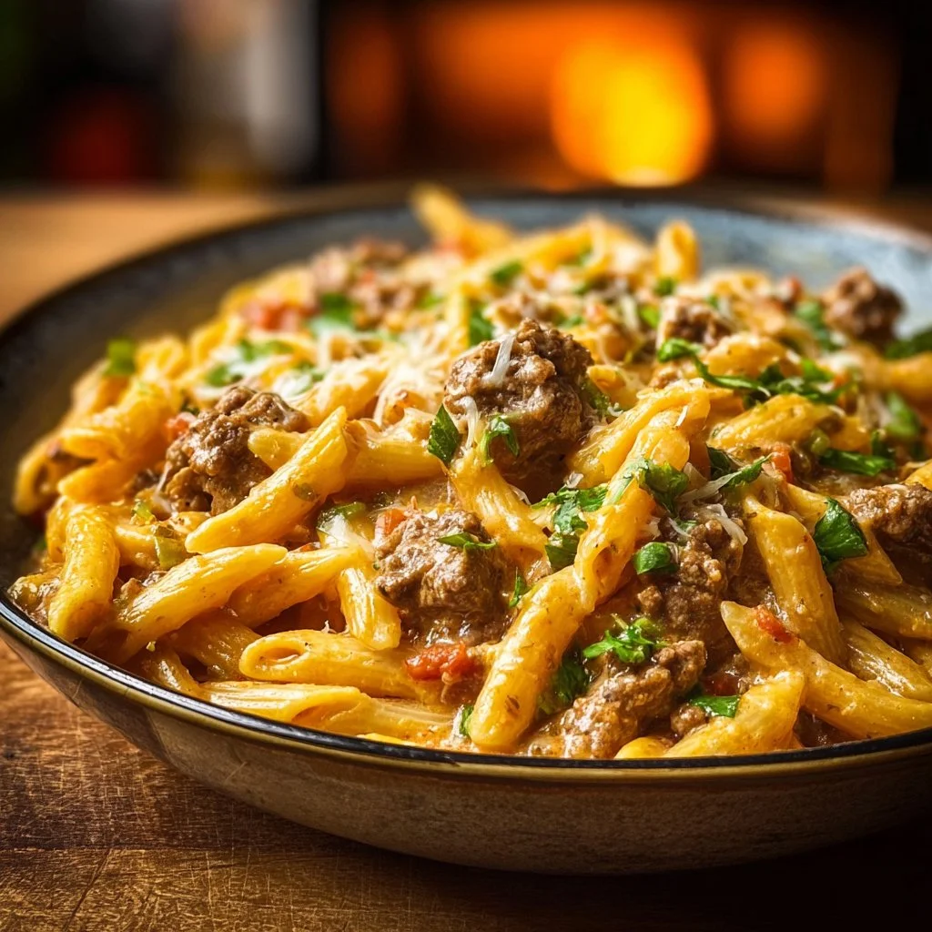 Creamy High Protein Beef Pasta