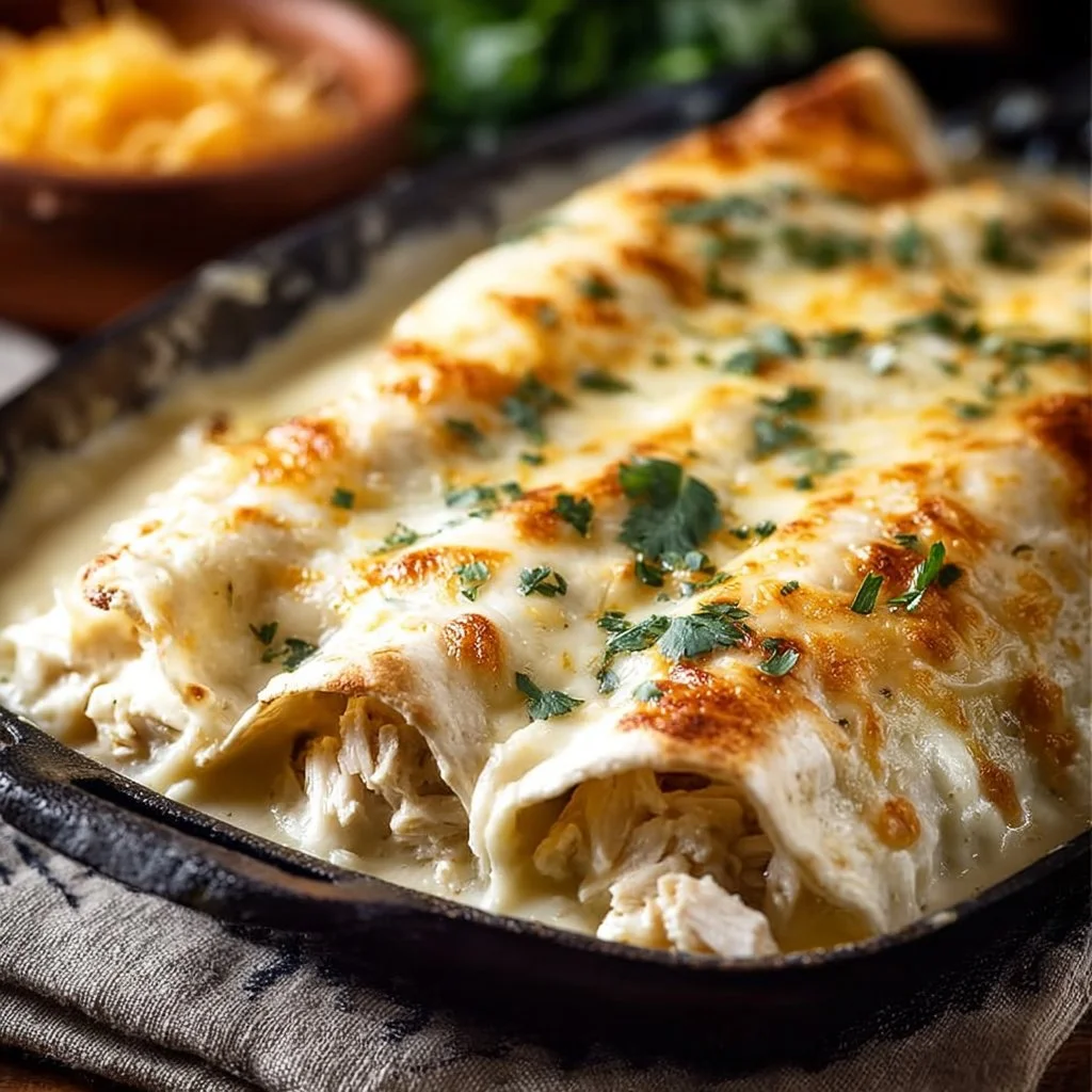 Creamy White Chicken Enchiladas