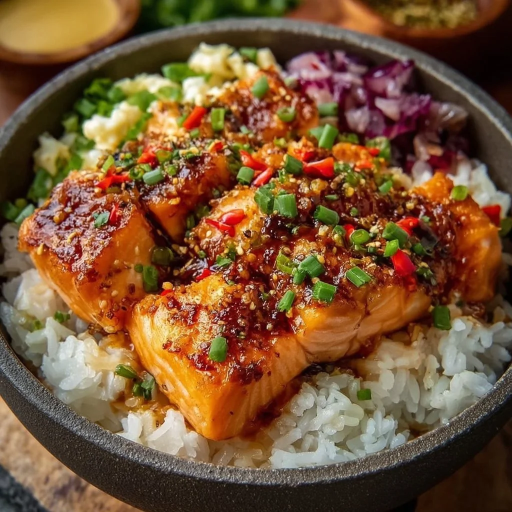 Crispy Salmon and Rice Bowl
