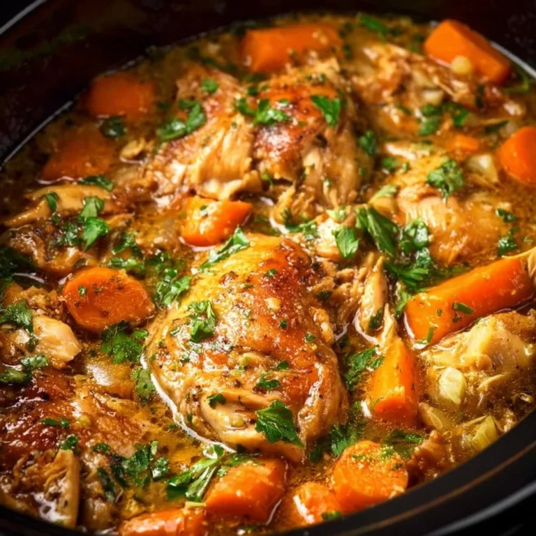 Crockpot Chicken Thigh Pot Roast served with vegetables for a quick dinner