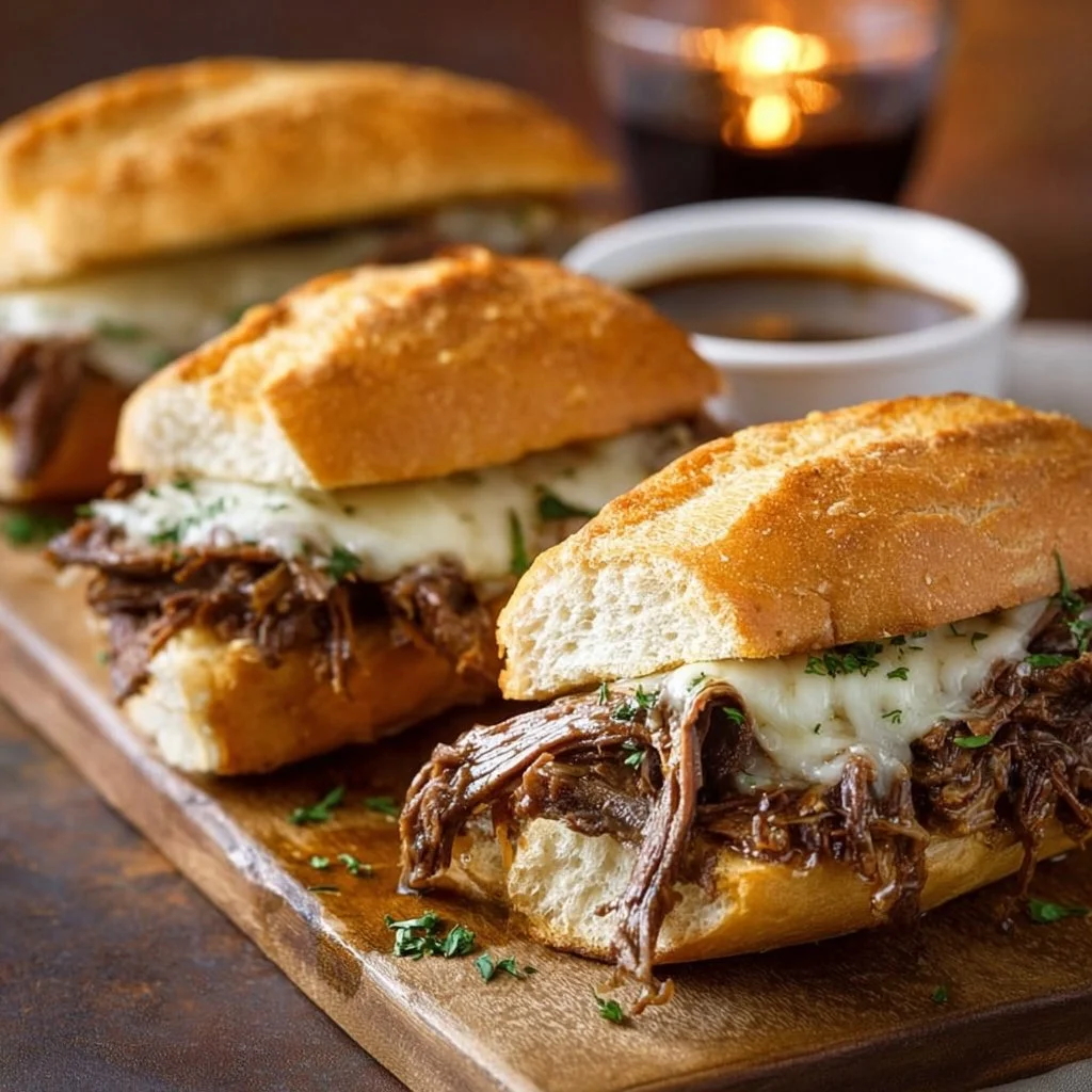 Crockpot French Dip Sandwiches