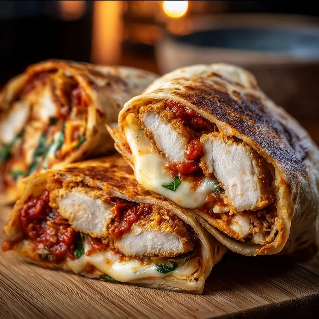 Crunchy Crispy Air Fryer Chicken & Mozzarella Wraps