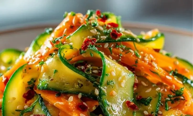 Cucumber Carrot Salad with vibrant colors and crunchy texture