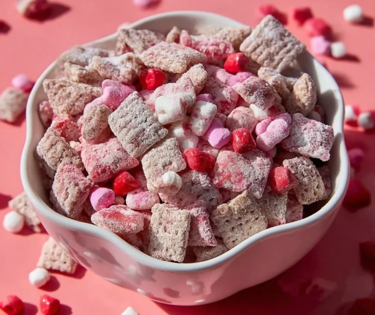 Cupid Puppy Chow recipe for a delightful Valentine's Day treat.