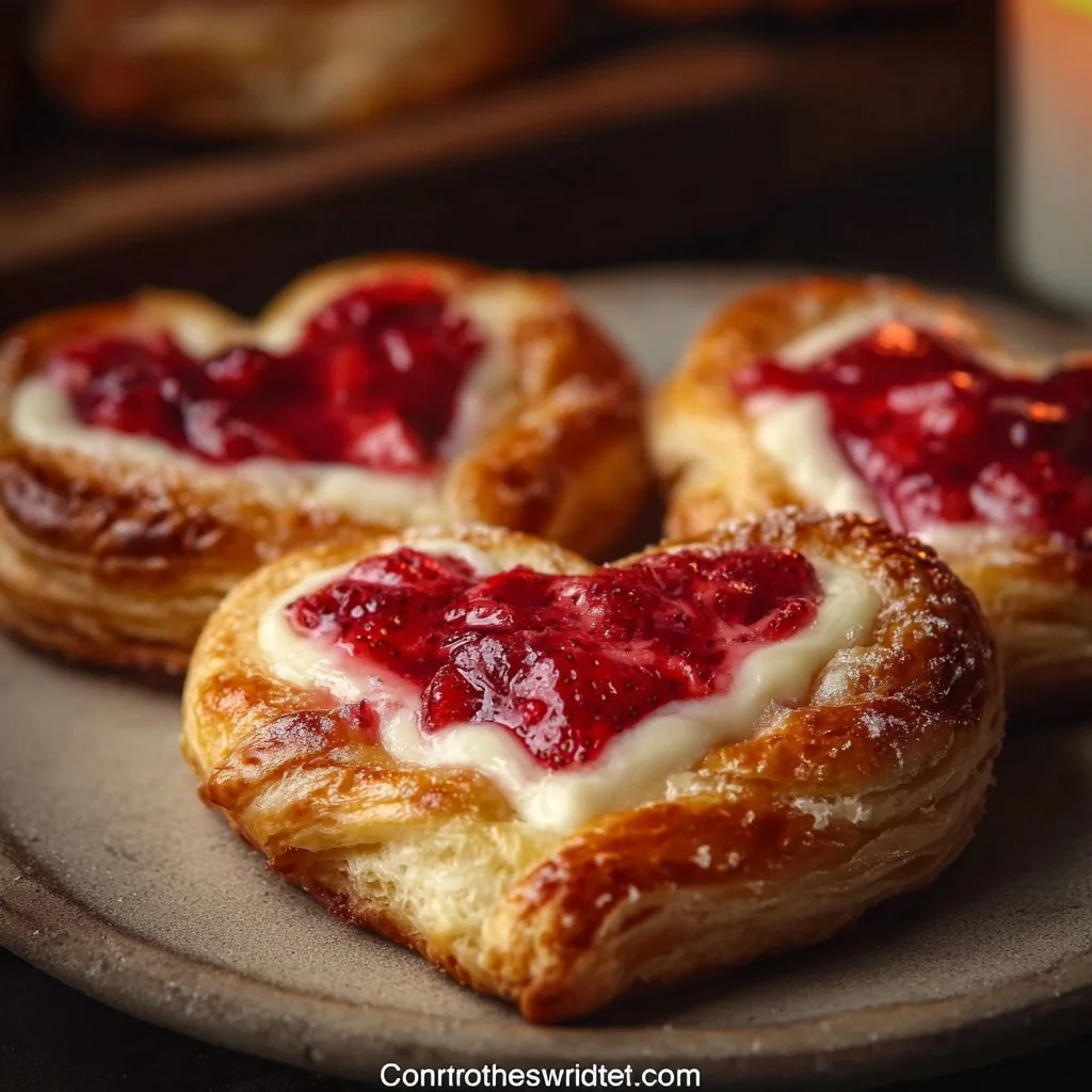Strawberry Cream Cheese Heart Danishes