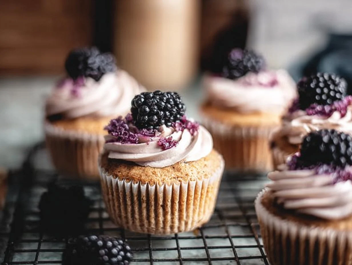 Earl Grey Blackberry Cupcakes