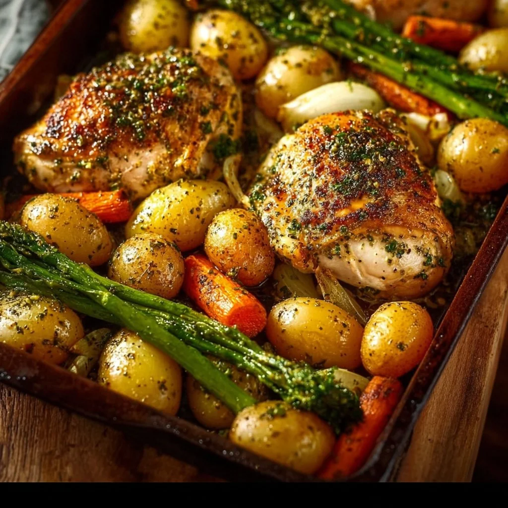 Sheet Pan Garlic Butter Chicken and Veggies