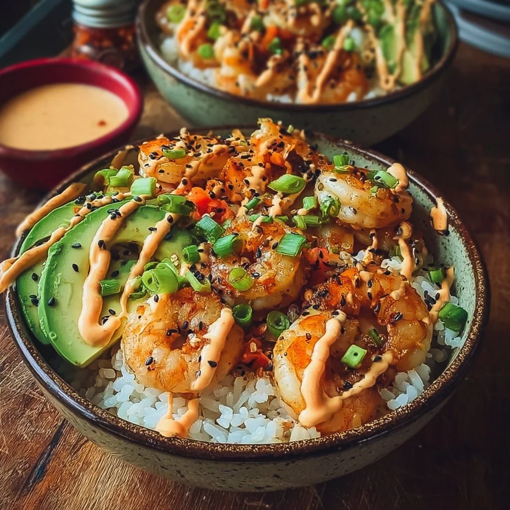 Shrimp Rice Bowls with Spicy Mayo