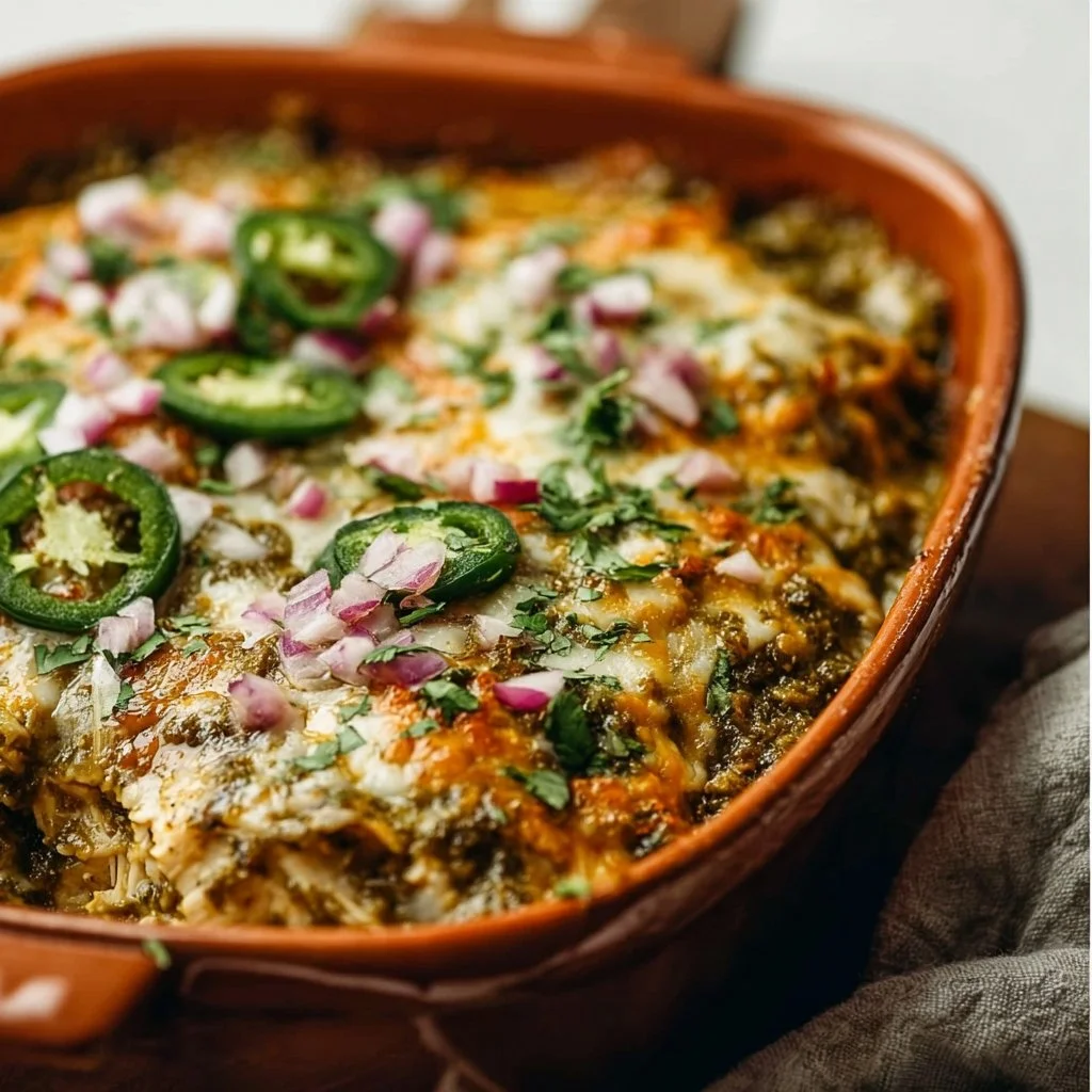 Healthy Salsa Verde Chicken Casserole