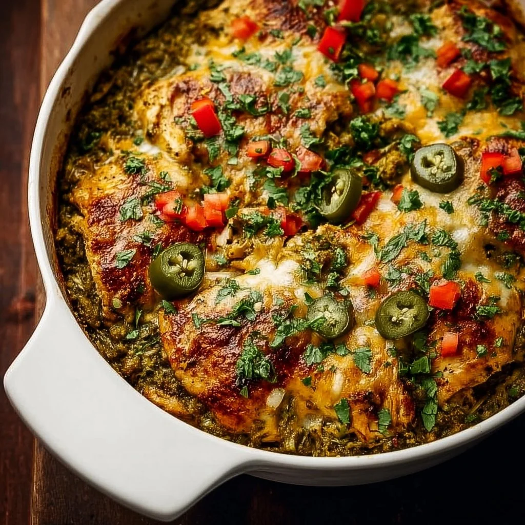 Healthy Salsa Verde Chicken Casserole