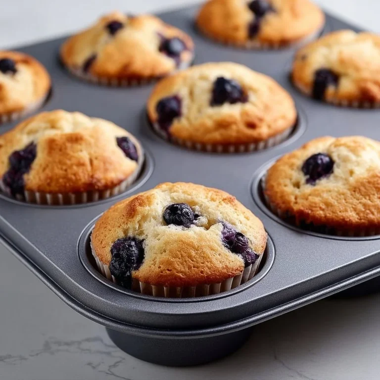 Freshly baked hearty blueberry protein muffins on a wooden table