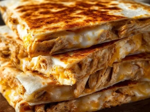 High-Protein Chicken Ranch Quesadilla served with fresh ingredients